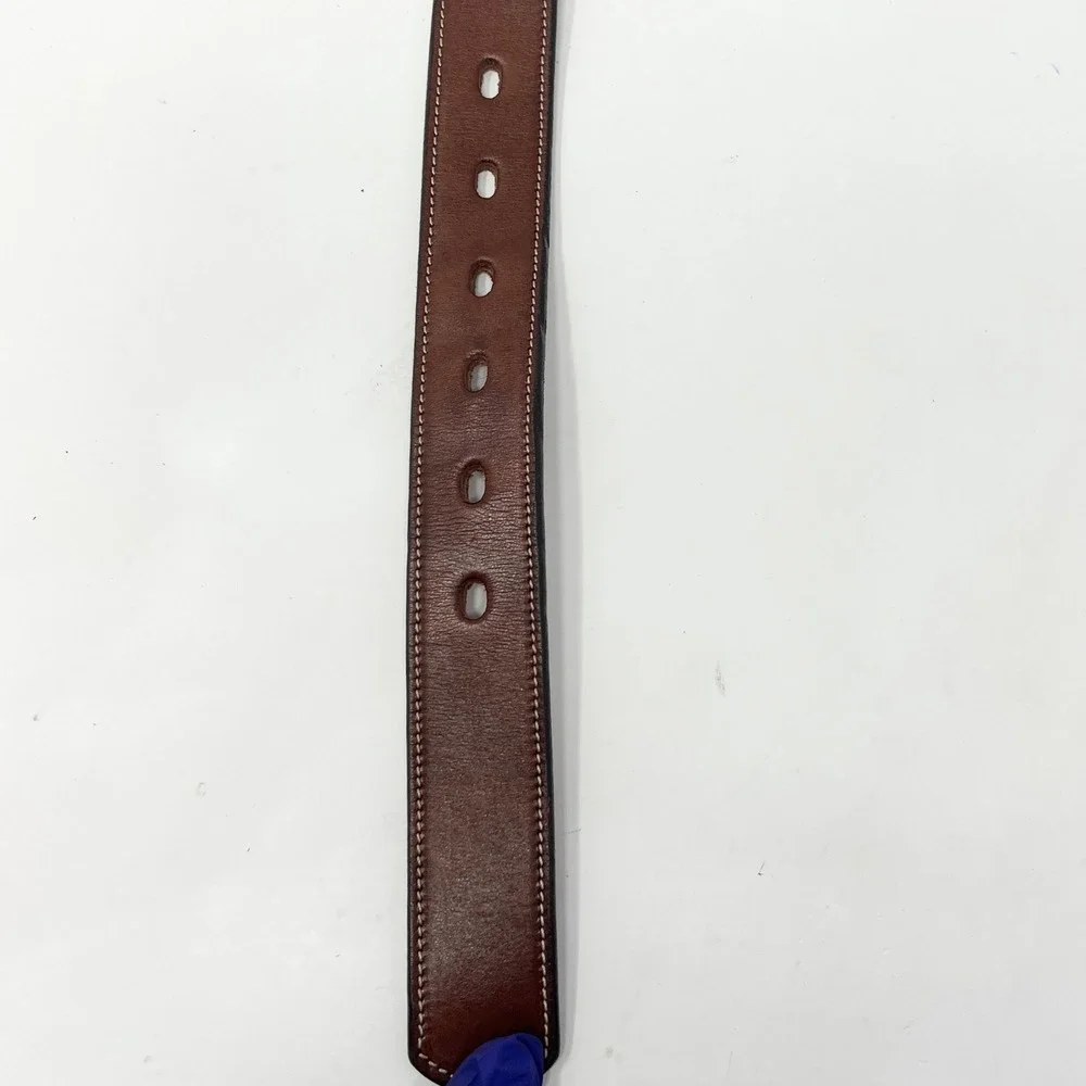 Hanks Belts 100 Year Belt Mens Sz. 50 Brown Full Grain Leather Roller Buckle USA